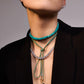 Pearl and Malachite Charm Necklace on Braided Cord
