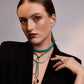 Pearl and Malachite Charm Necklace on Braided Cord