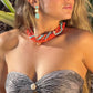 Twisted Turquoise and Coral Necklace with Pearl Accent