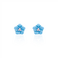 Blue Floral Earrings with Kunzite Center