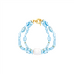 Turquoise and Pearl Double-Strand Bracelet