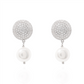 Crystal Disc & Pearl Drop Earrings